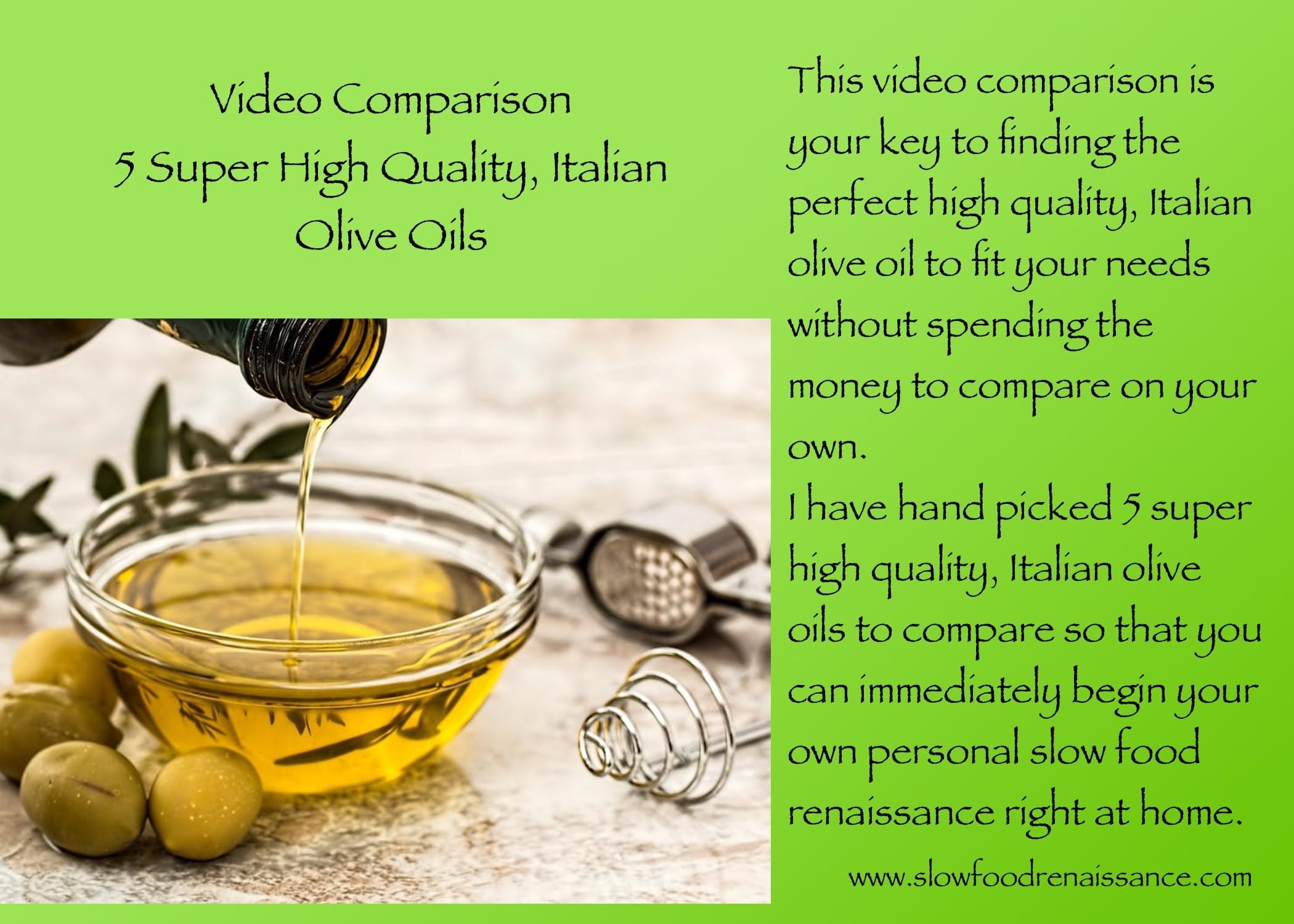 Video comparison 5 Italian Olive Oils